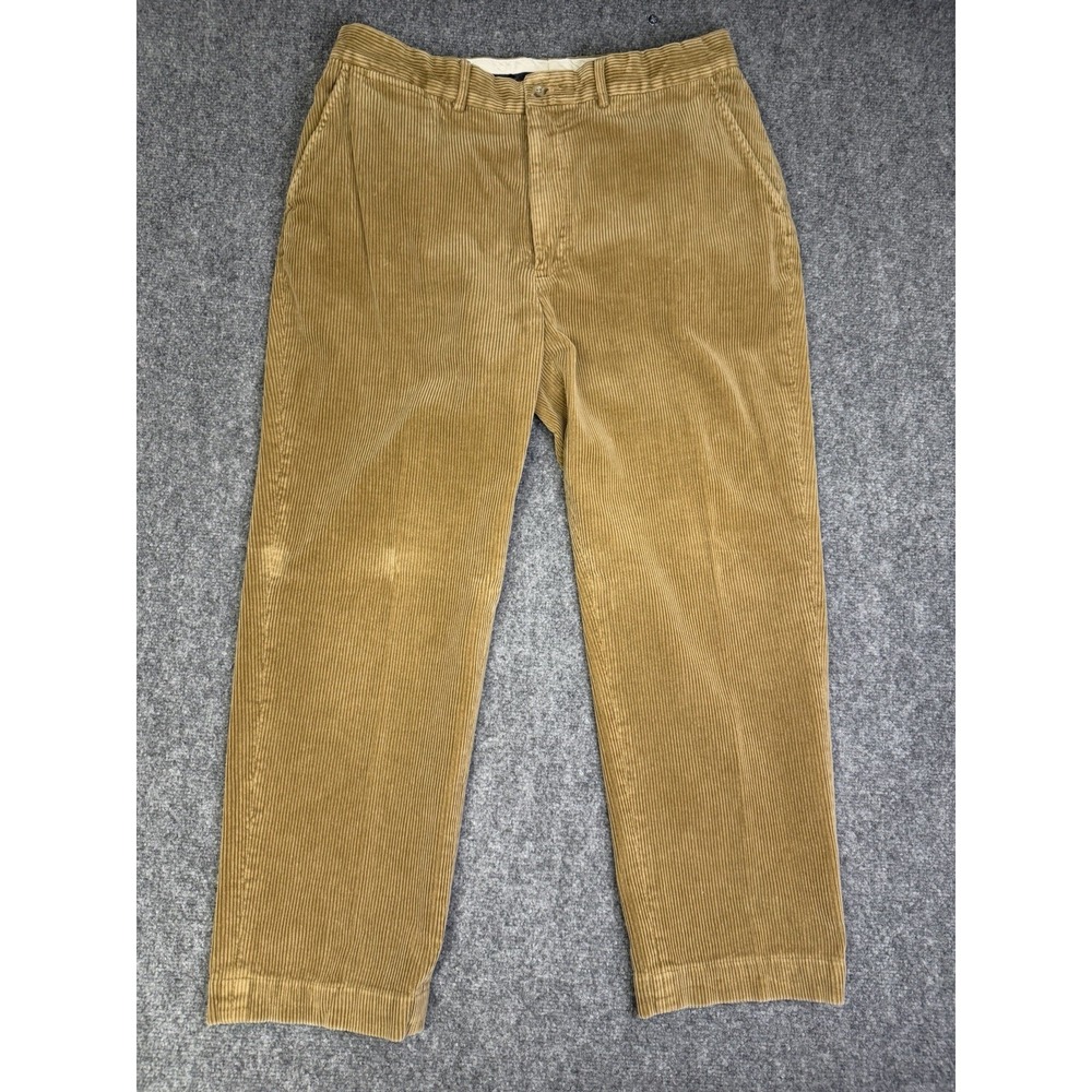 Men's Polo Ralph Lauren Brown Corduroy Straight Leg Pants Size 36x30 Cords Y2K